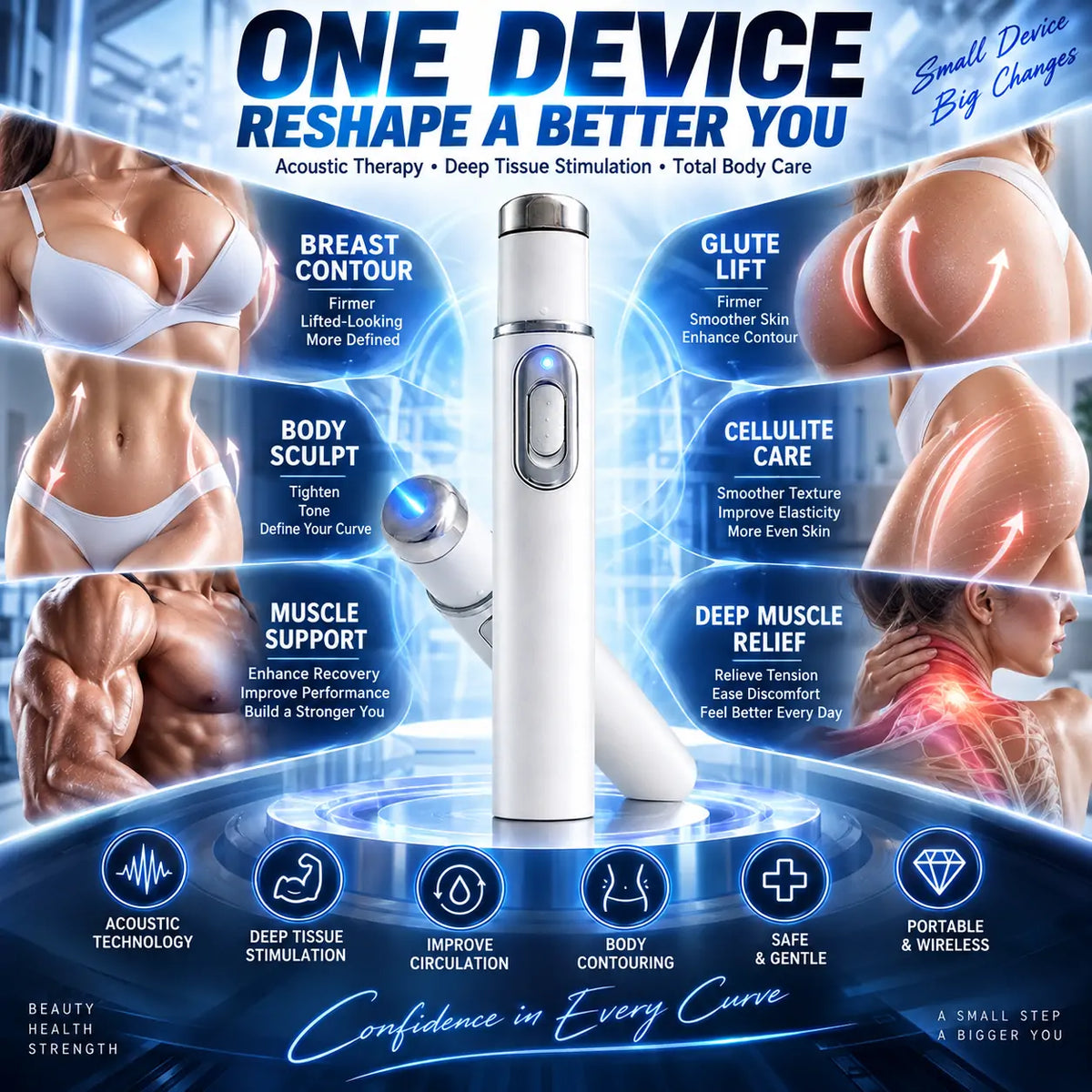 Mresio ULTRASONIC SHOCK WAVE BODY REMODELING SYSTEM——Enhances bust and lifts buttocks. Fuel Muscle Growth.Boost Circulation. Relieve Pain.