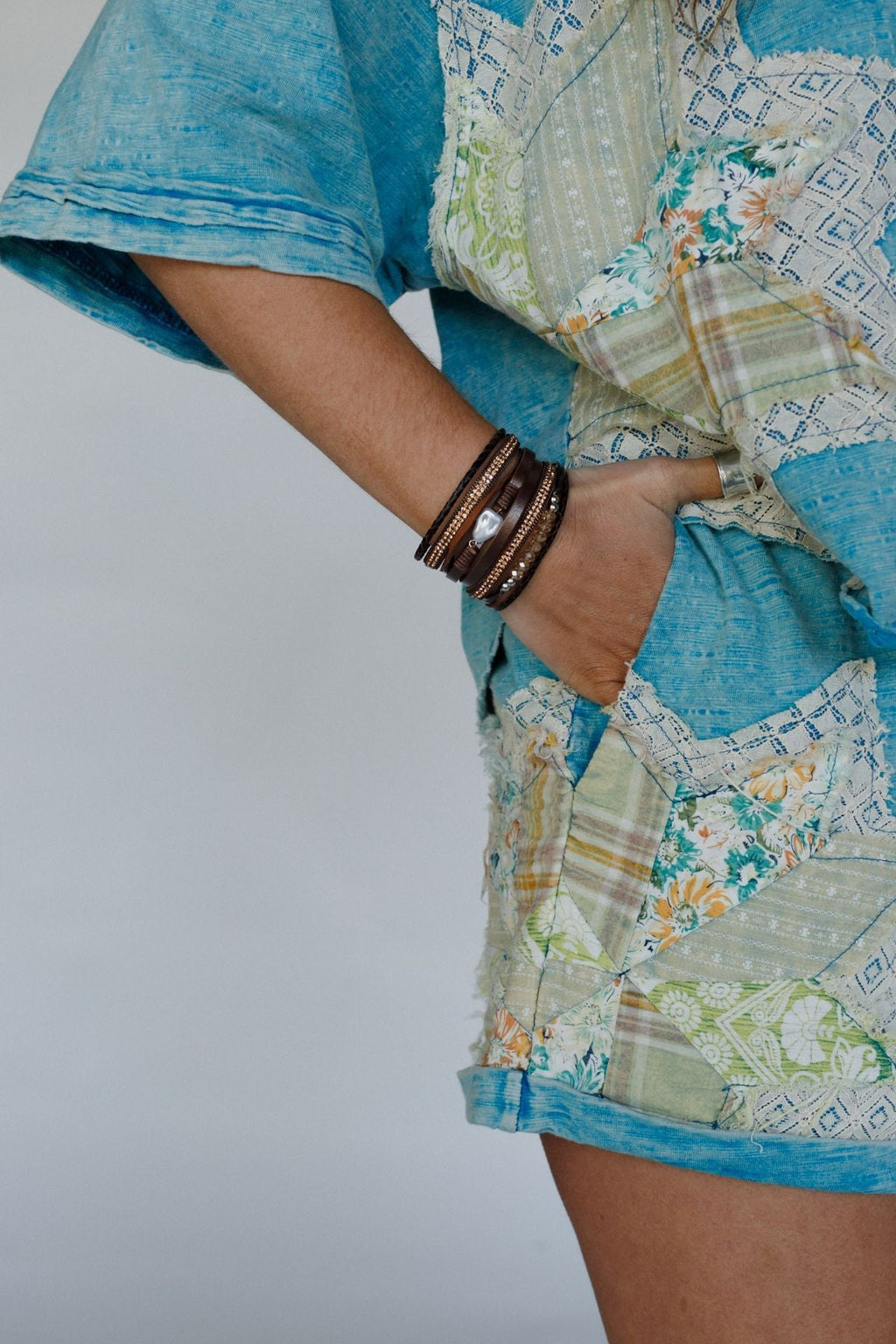Pearl Ember Multi Strand Bracelet - Brown