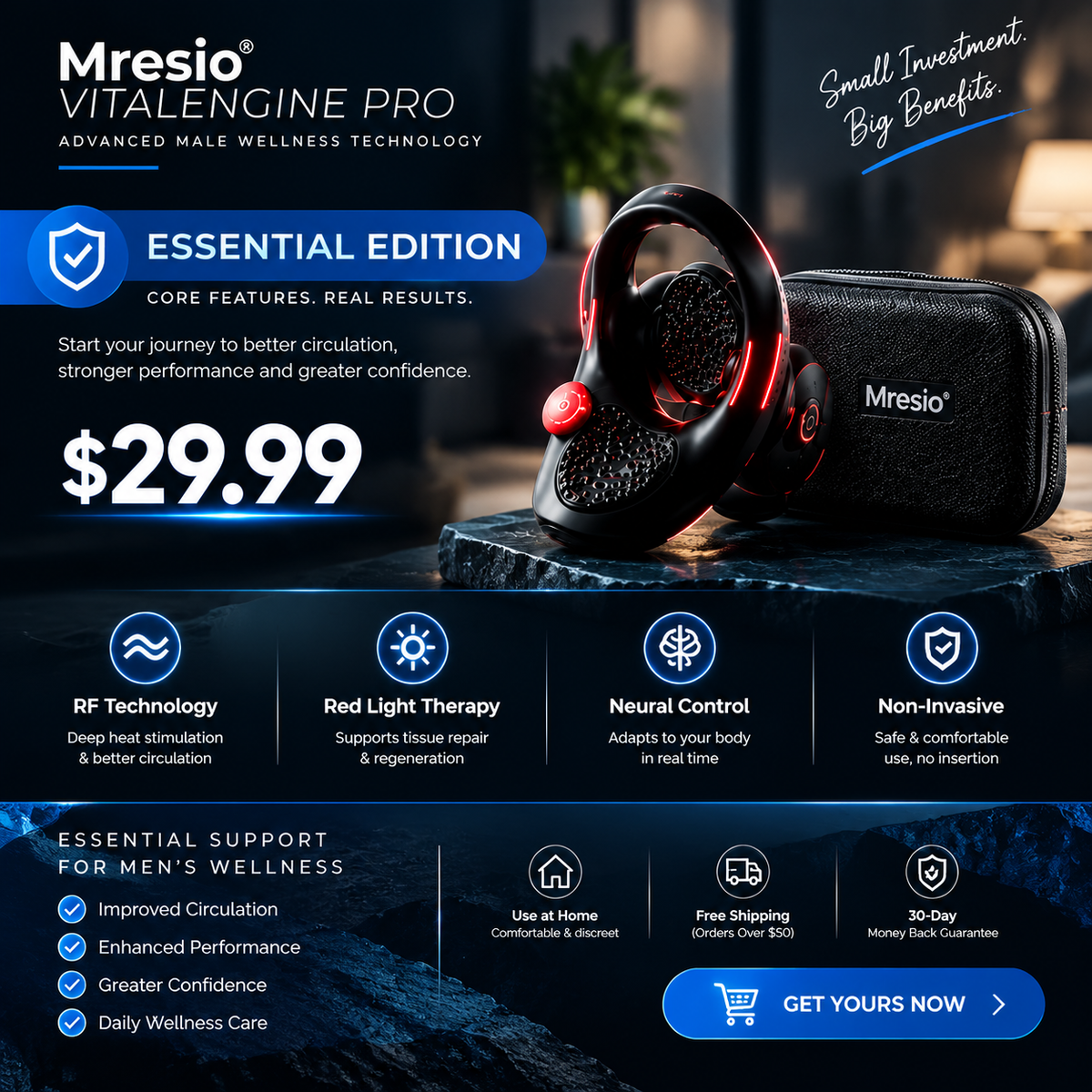 🔥Mresio® VitalEngine Pro-The #1 5-in-1 at-home trainer that reverses ED; PE with advanced Precision