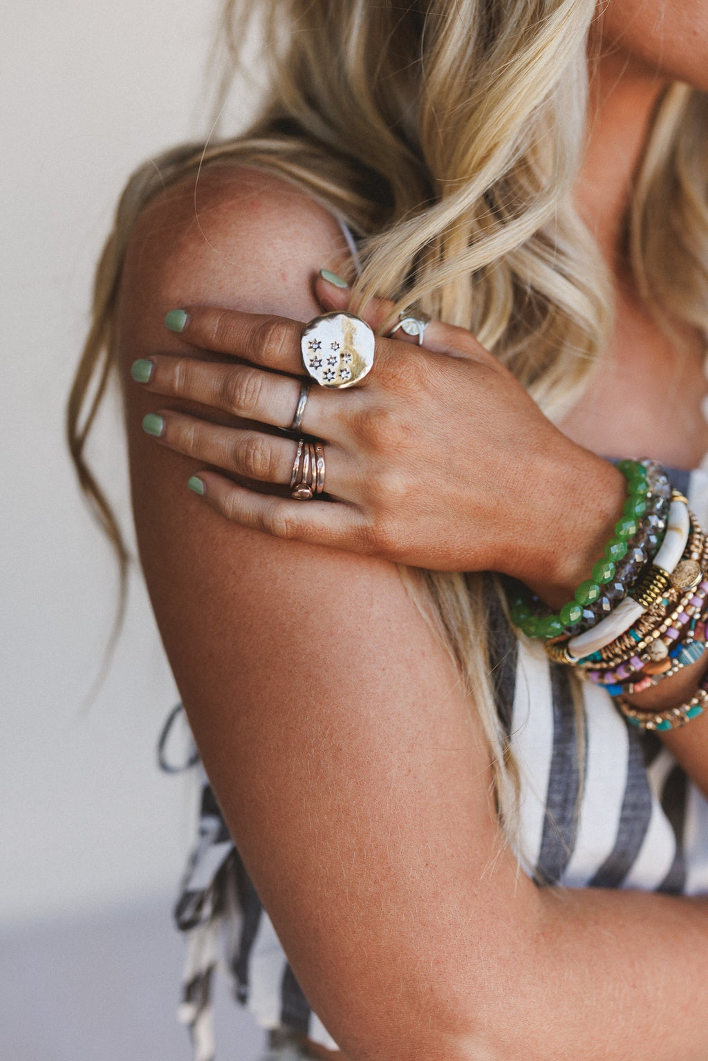 Starlit Stone Ring - Gold
