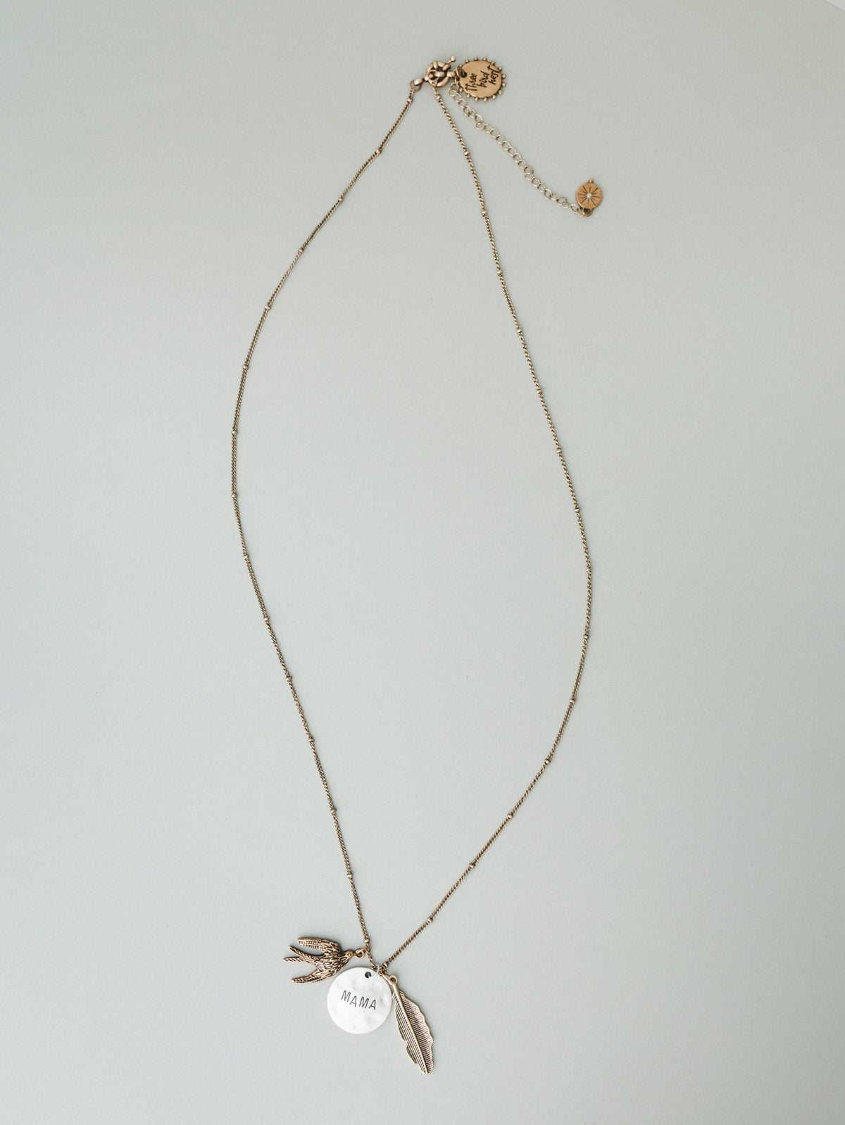 Mama Bird Necklace - Mixed Metal