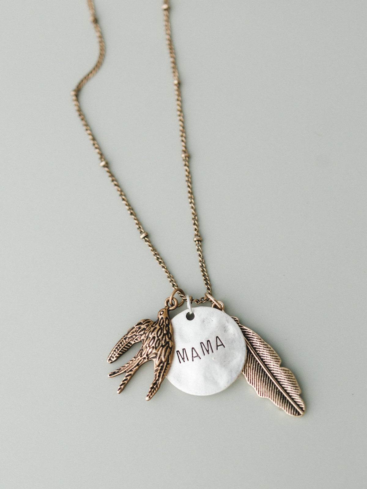 Mama Bird Necklace - Mixed Metal