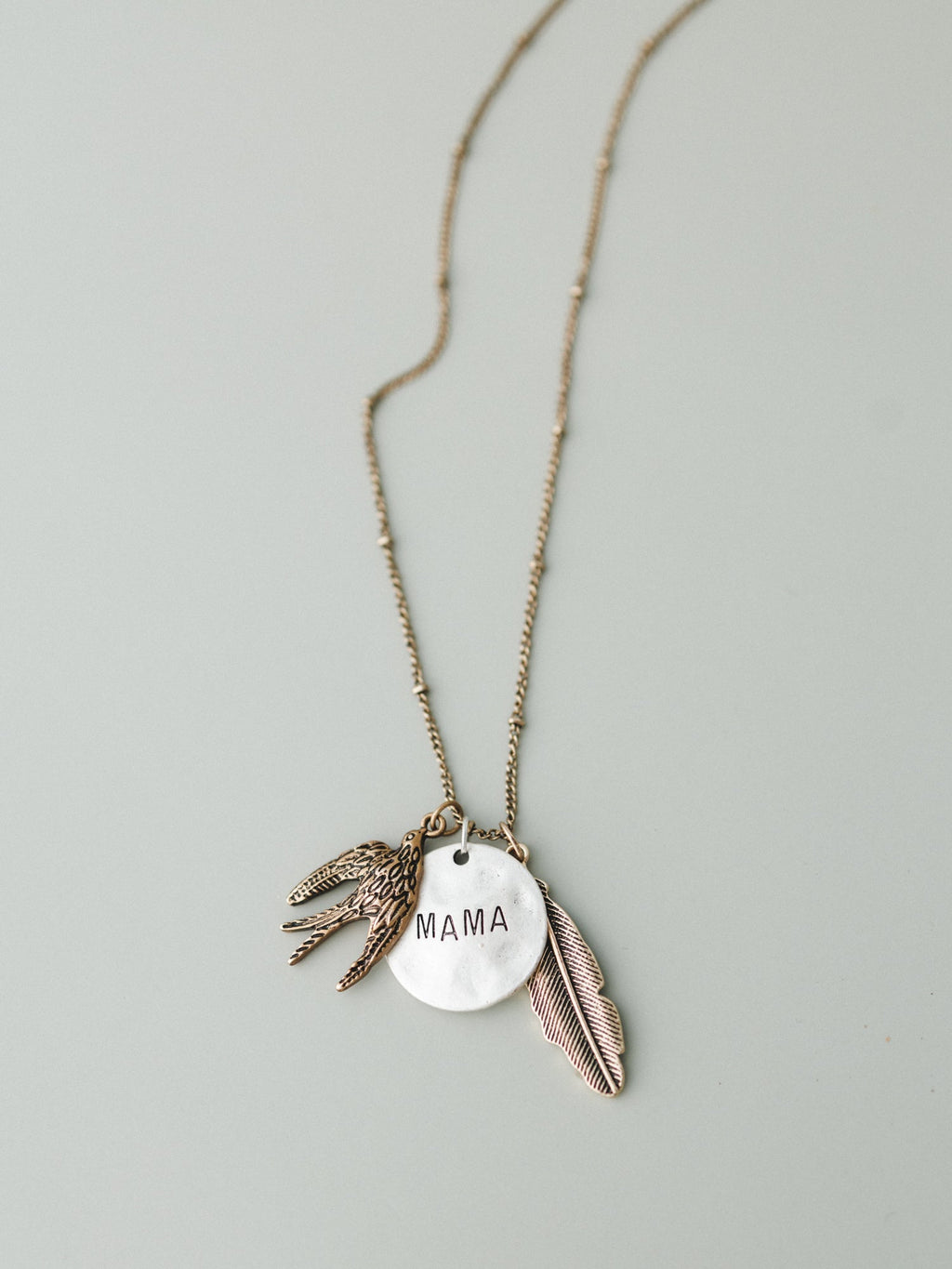 Mama Bird Necklace - Mixed Metal