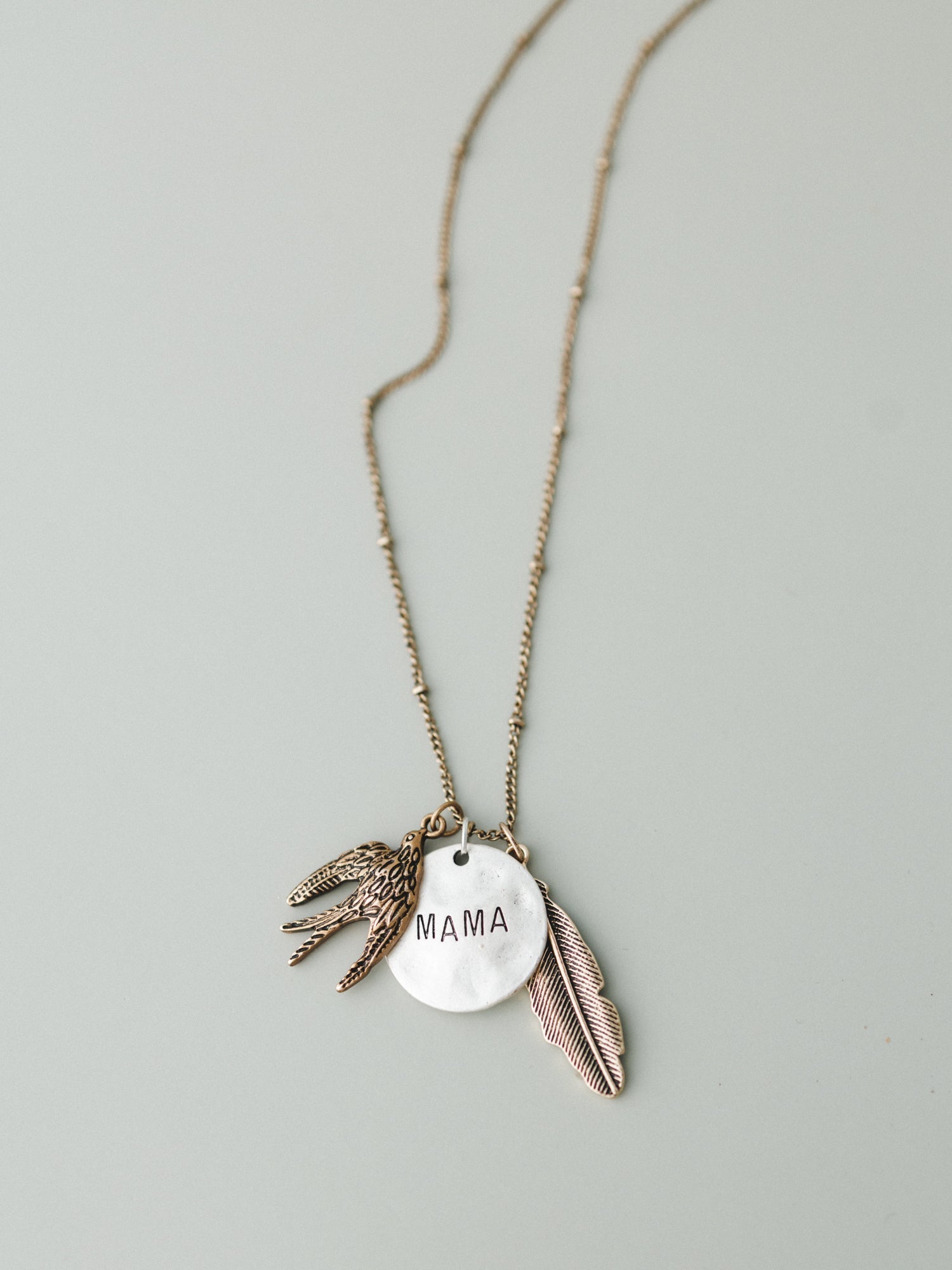 Mama Bird Necklace - Mixed Metal