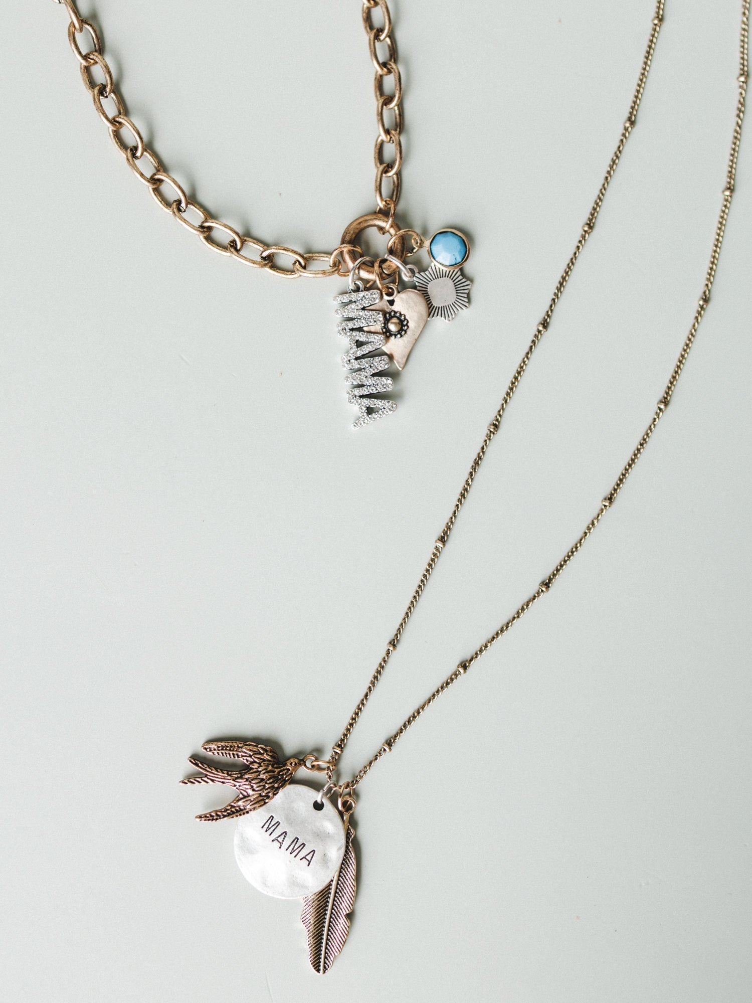 Mama Bird Necklace - Mixed Metal