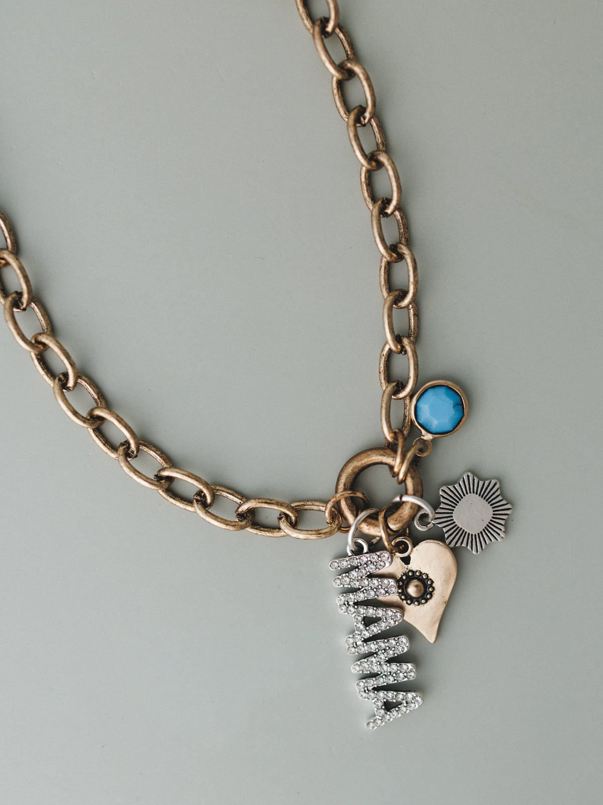 With Love Mama Charm Necklace - Mixed Metal
