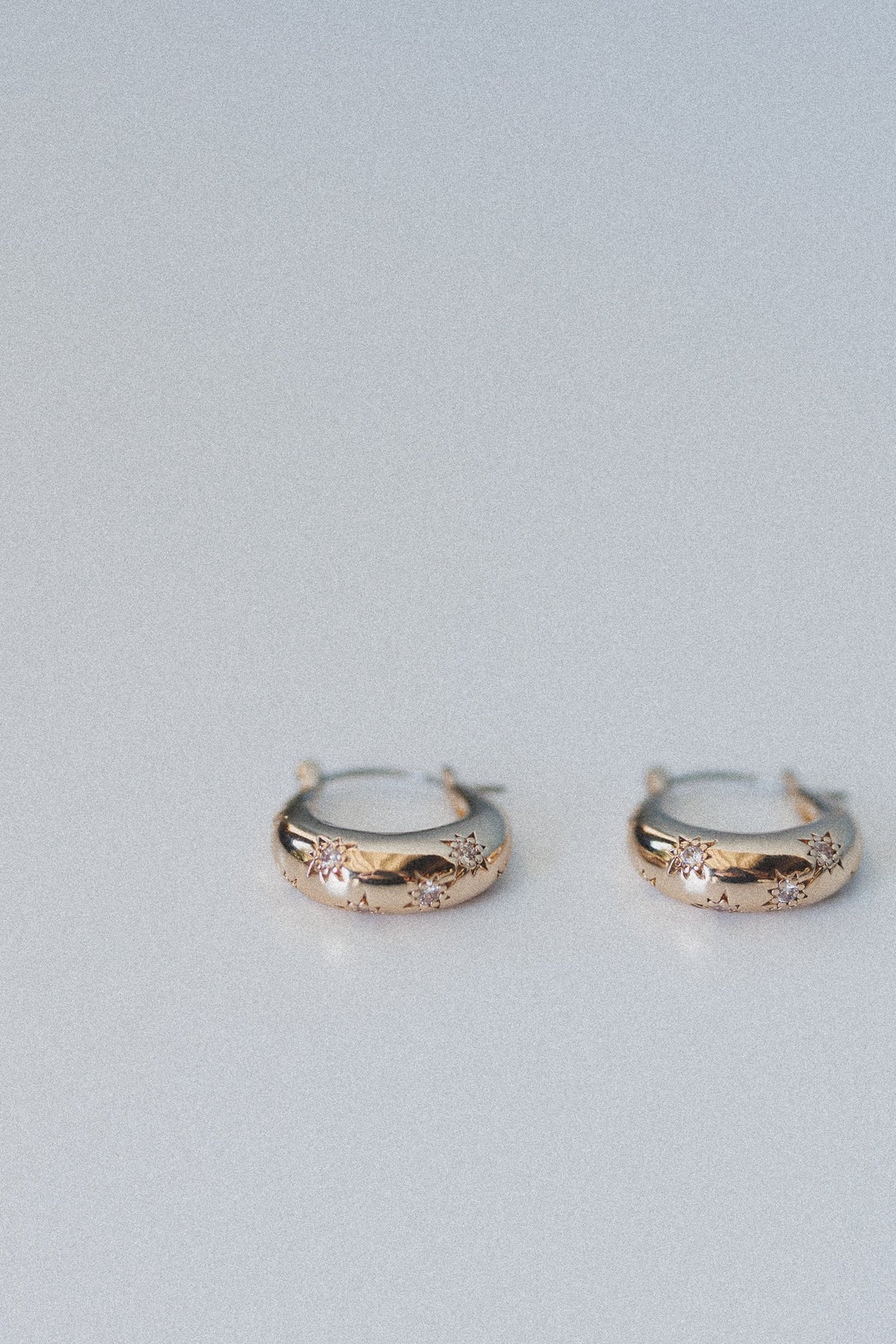 Twilight Star Etched Hoop Earrings - Gold