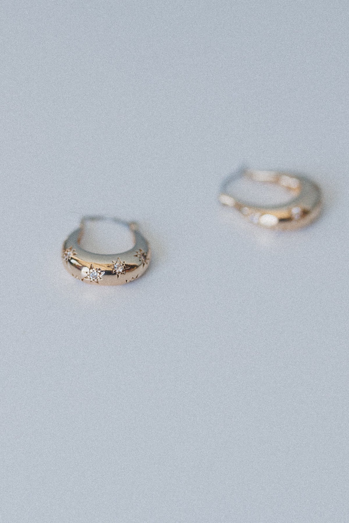 Twilight Star Etched Hoop Earrings - Gold