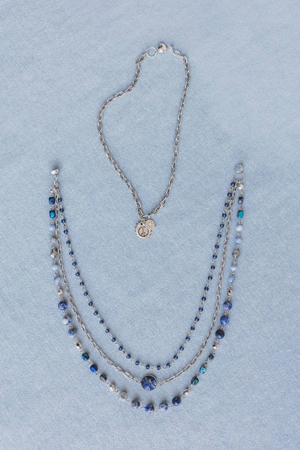 Turquoise Cascade Necklace - Blue Multi