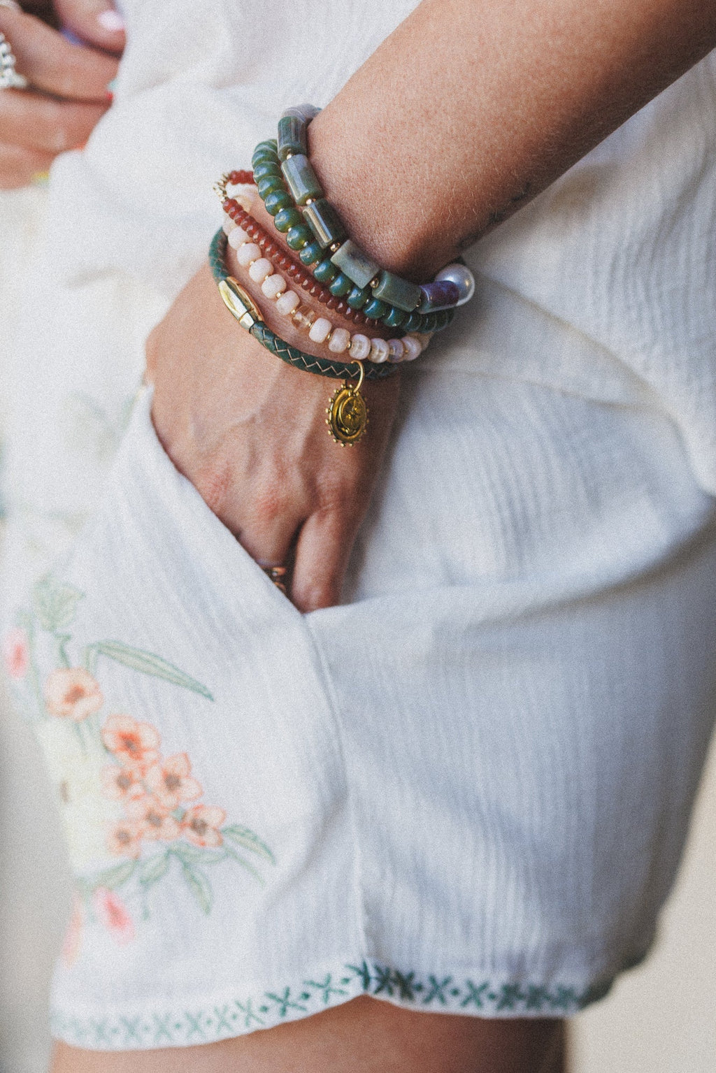 Amber Forest Bracelet Set - Olive Warm Neutral