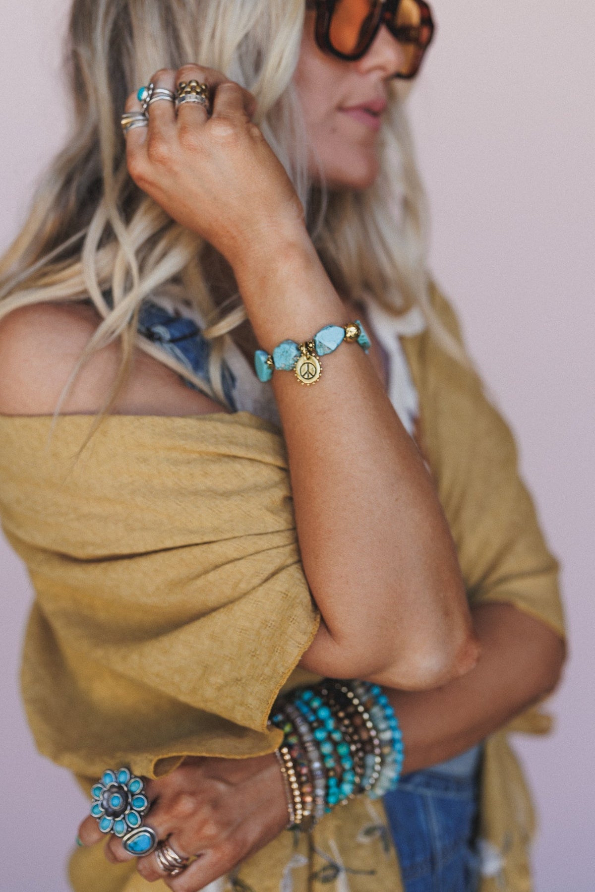 Solstice Treasure Beaded Bracelet - Turquoise