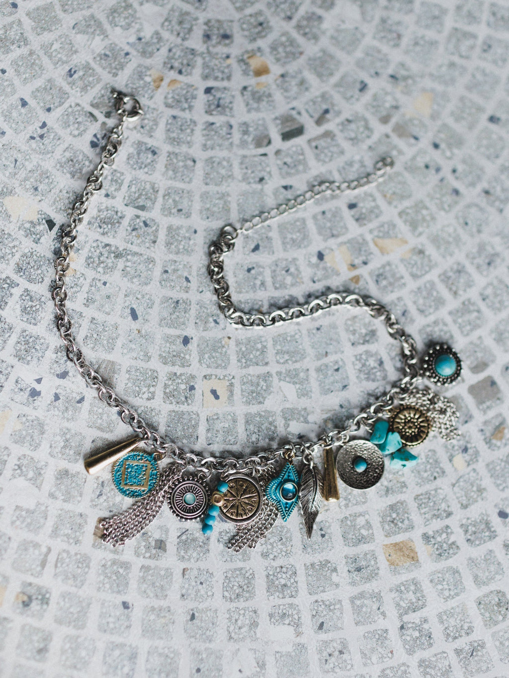 Lost In You Charm Necklace - Turquoise