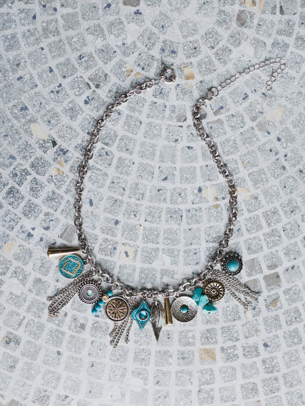 Lost In You Charm Necklace - Turquoise