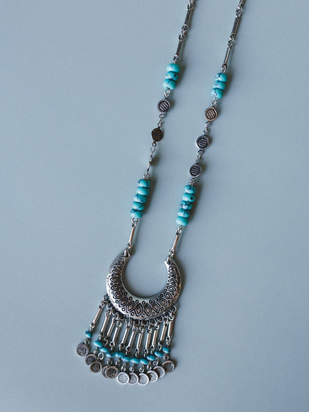 Jamie Long Pendant Necklace - Turquoise
