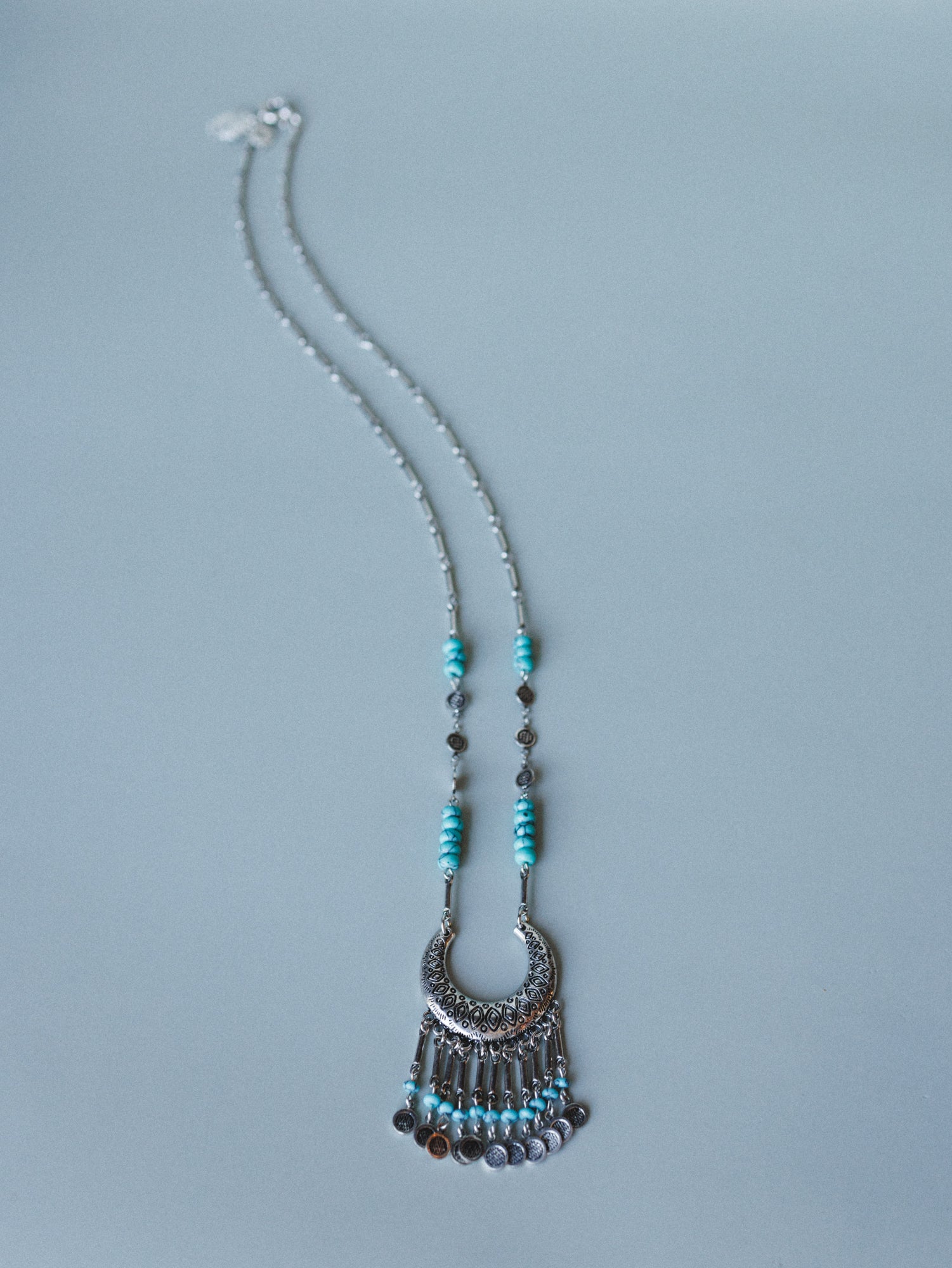 Jamie Long Pendant Necklace - Turquoise