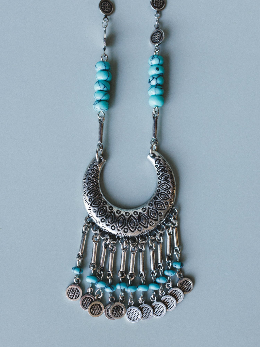 Jamie Long Pendant Necklace - Turquoise