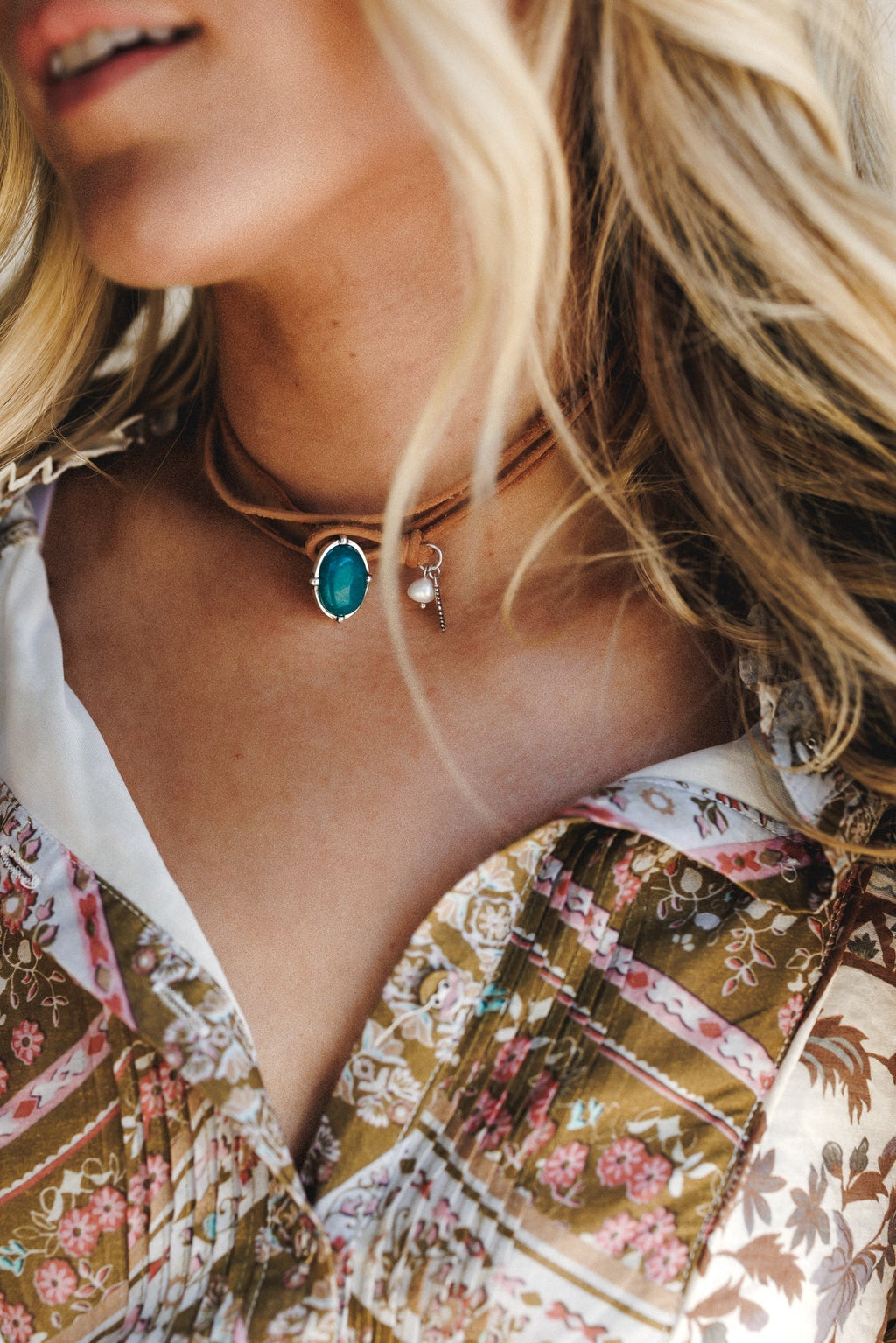 Wish Out Loud Choker Necklace - Turquoise - Pre Order