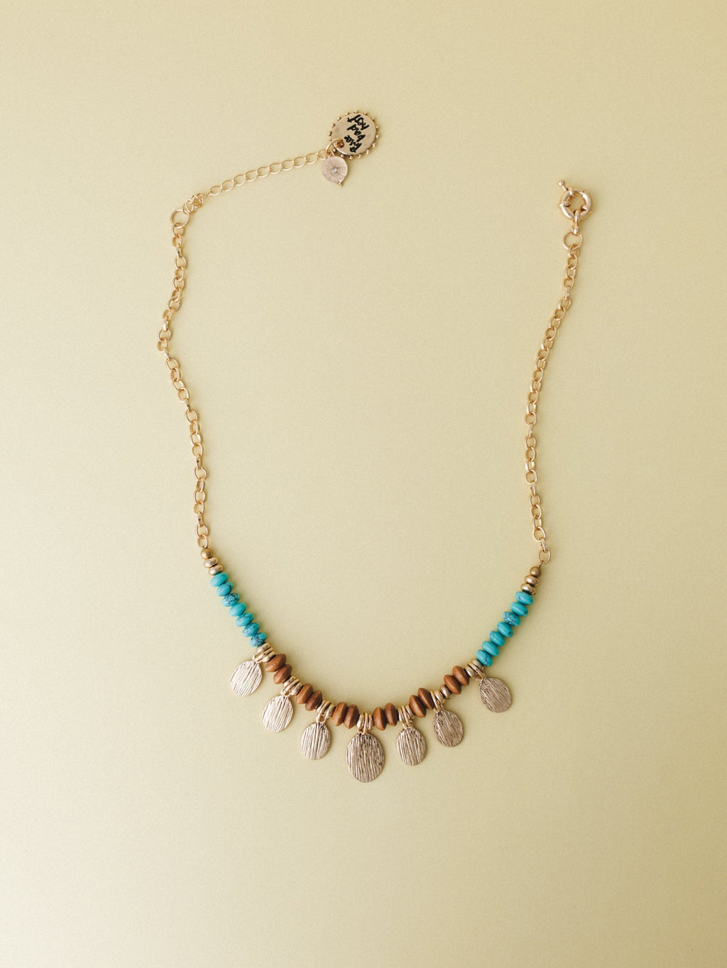 Azure Sun Necklace - Gold Turquoise