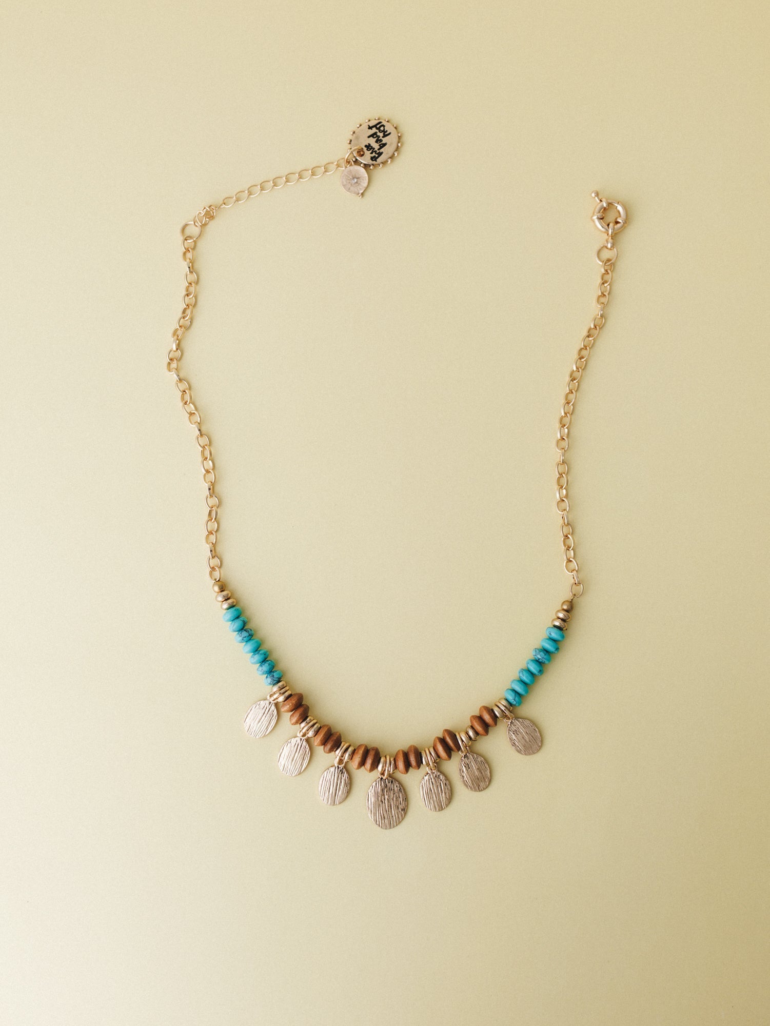 Azure Sun Necklace - Gold Turquoise