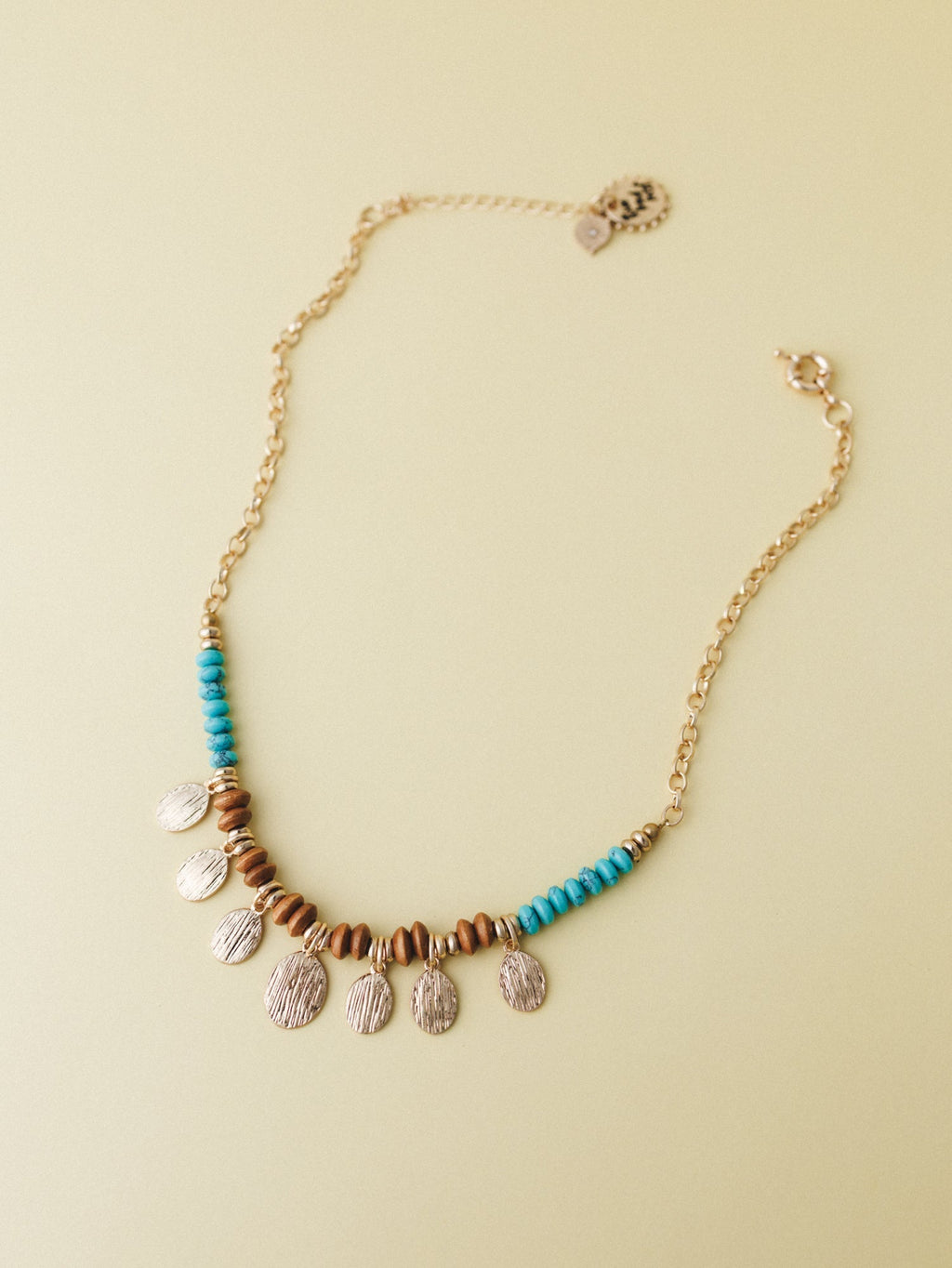 Azure Sun Necklace - Gold Turquoise