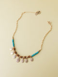 Azure Sun Necklace - Gold Turquoise