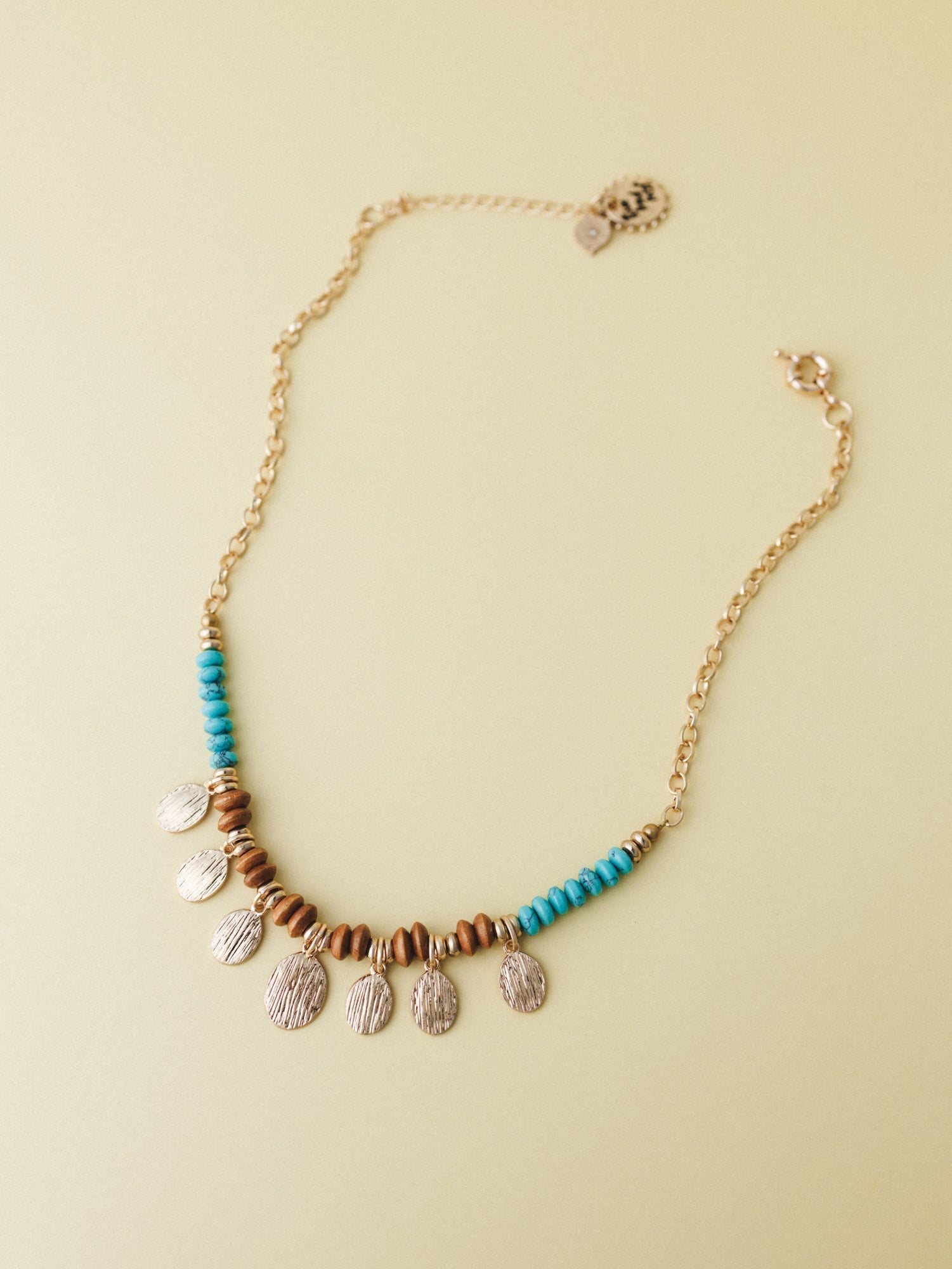 Azure Sun Necklace - Gold Turquoise