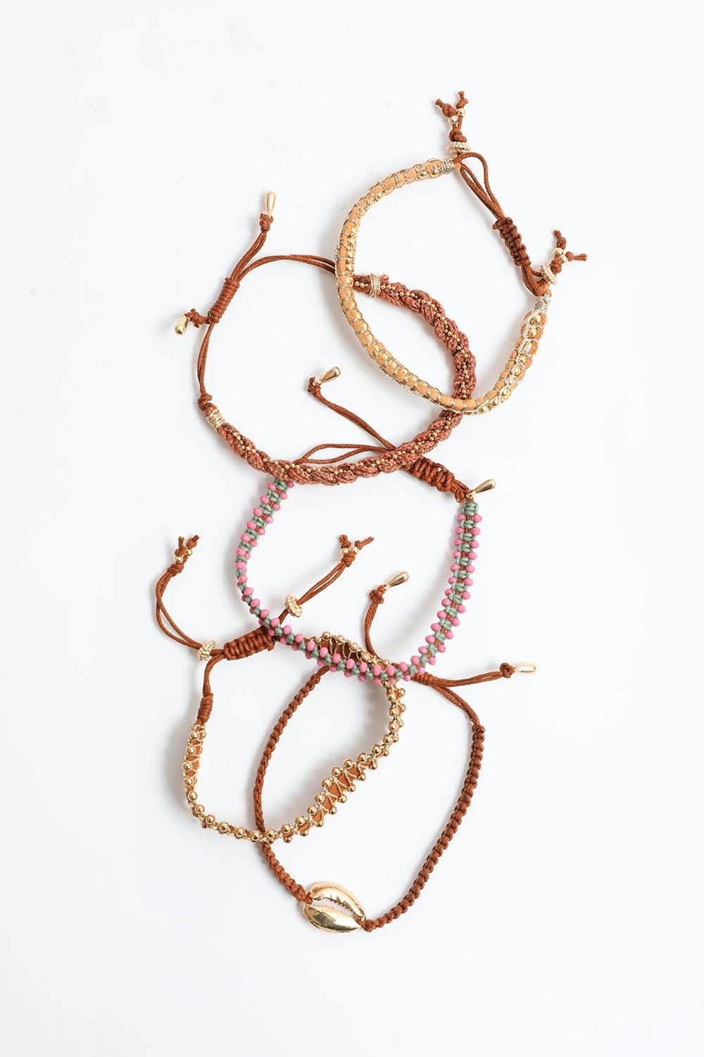 Coastal Woven Bracelet Set - Gold