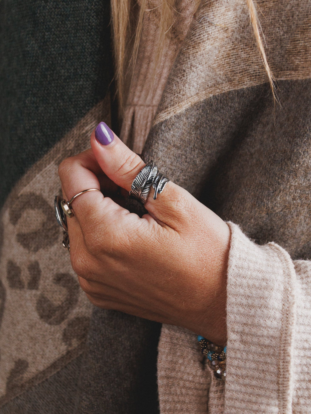 Crown Of Feathers Ring - Silver