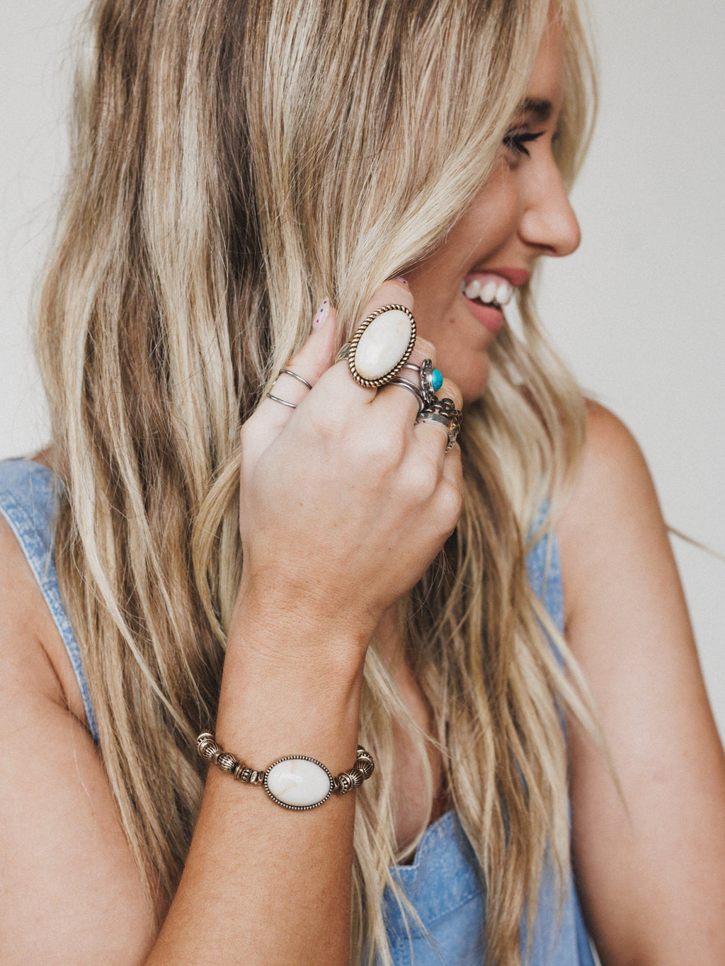 Roma Sun Stone Ring - White