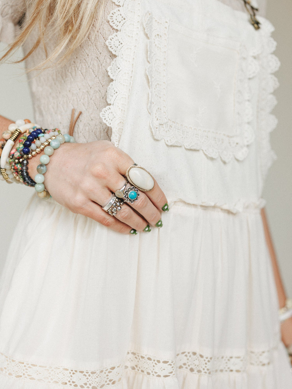 Ibiza Moon Stone Ring - White