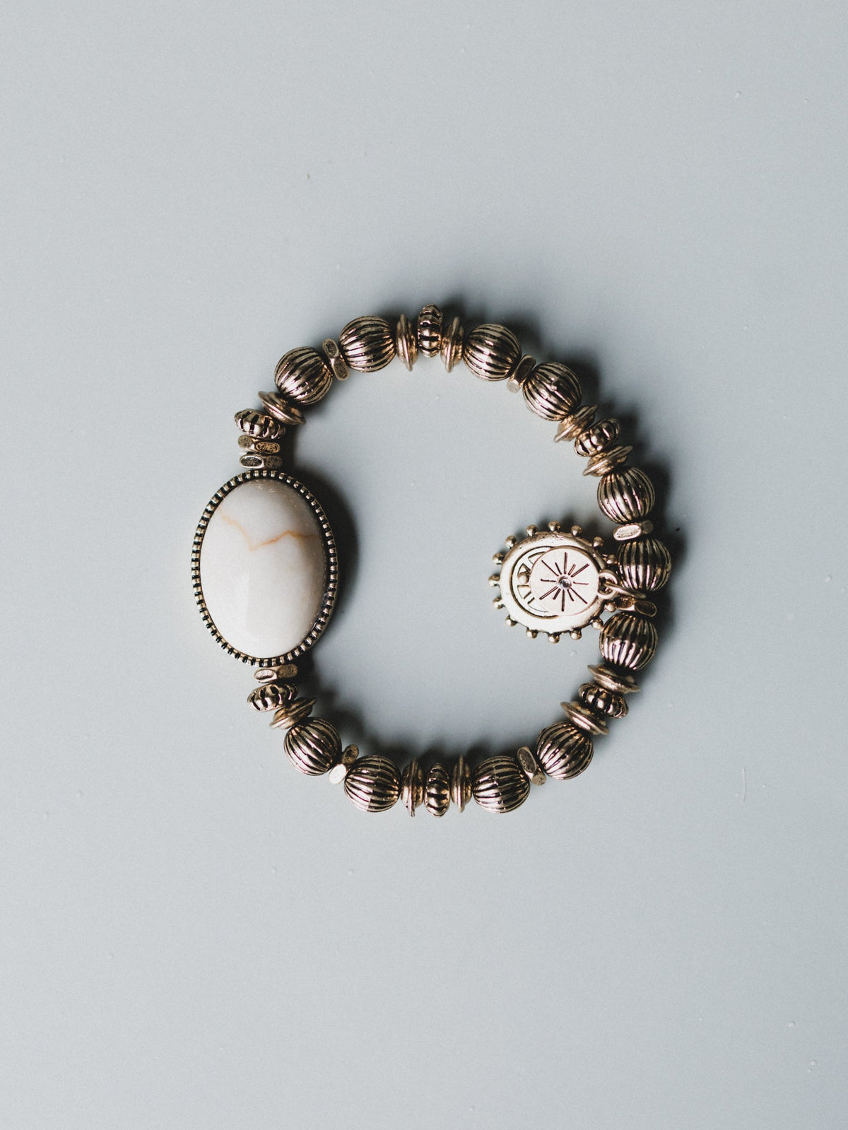 Roma Sun Beaded Bracelet - White