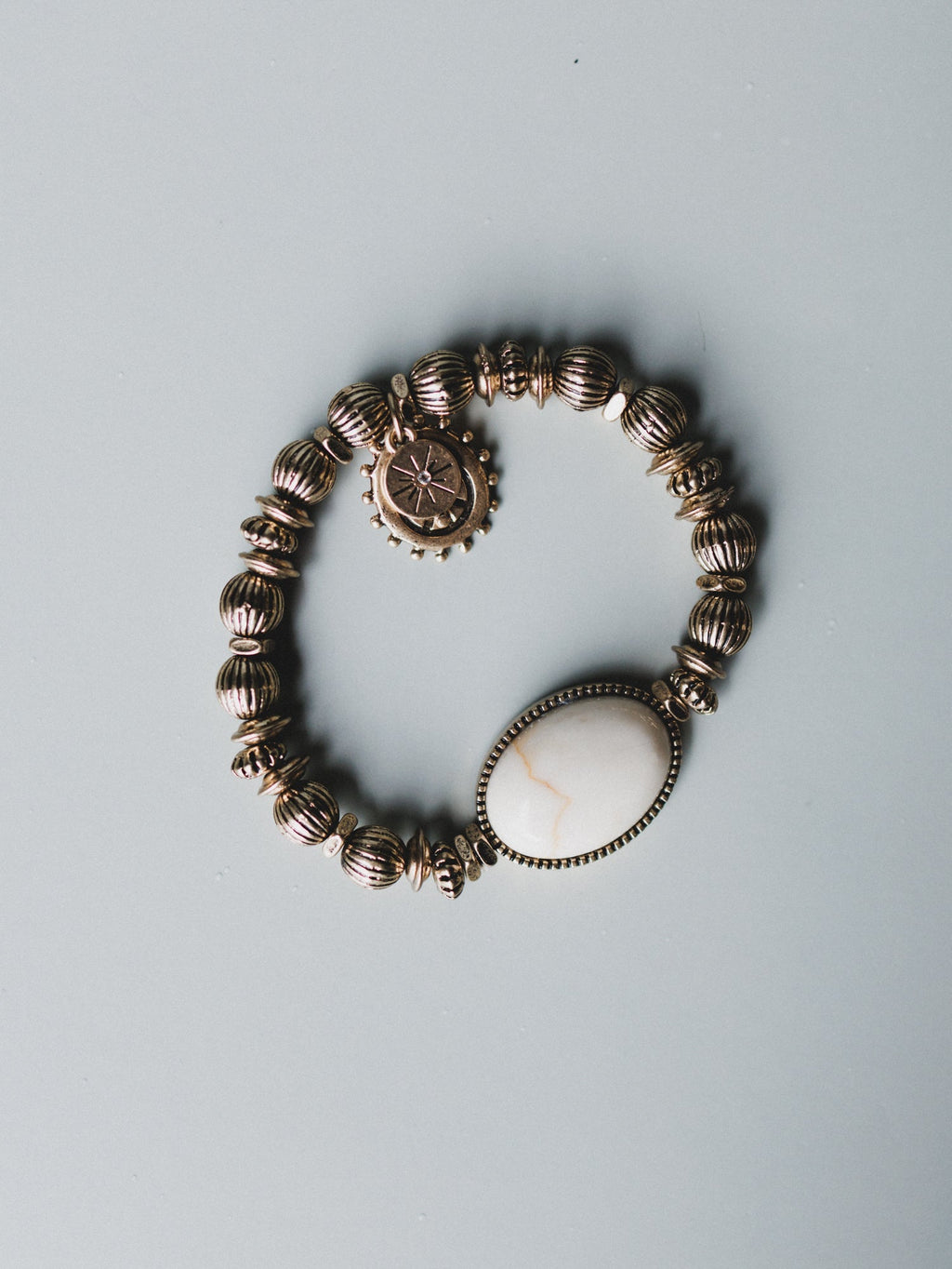 Roma Sun Beaded Bracelet - White