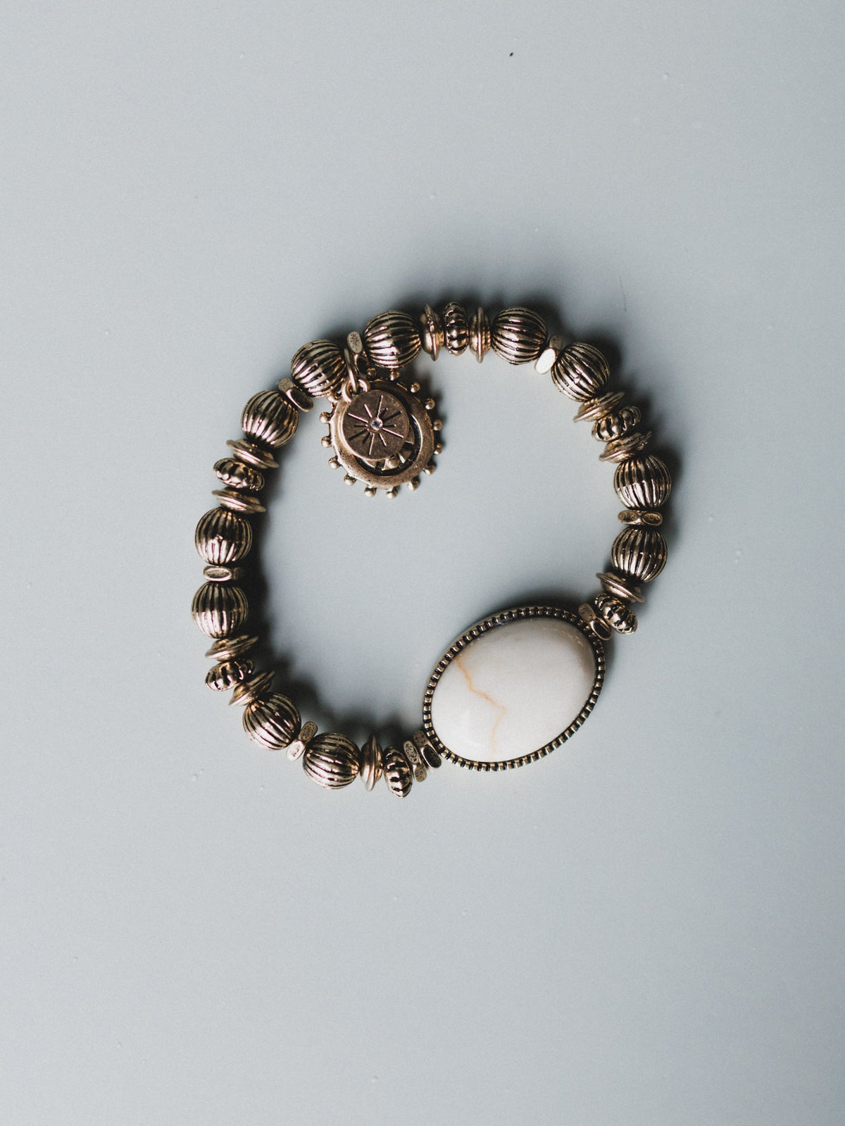 Roma Sun Beaded Bracelet - White
