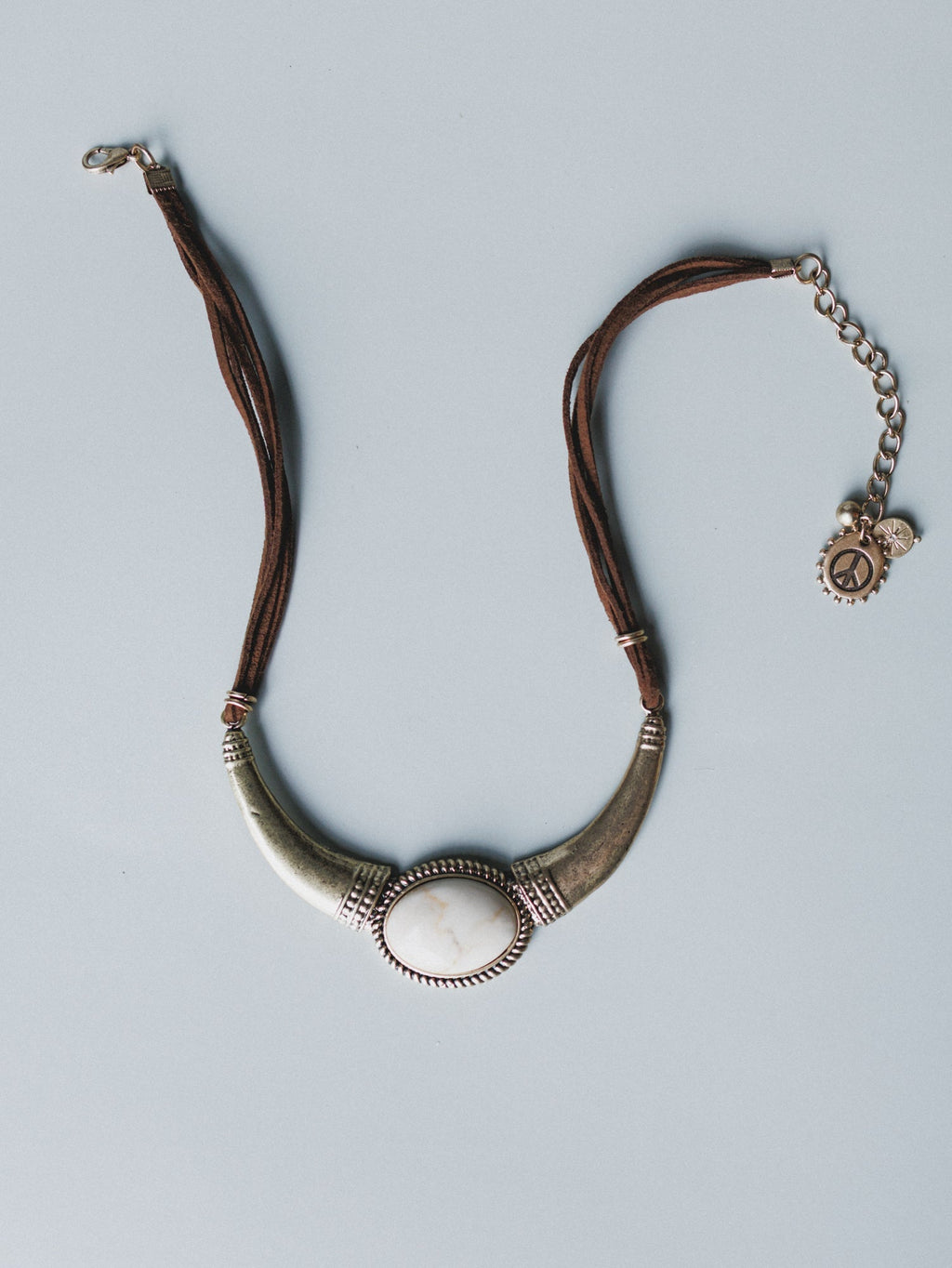 Roma Sun Statement Necklace - White