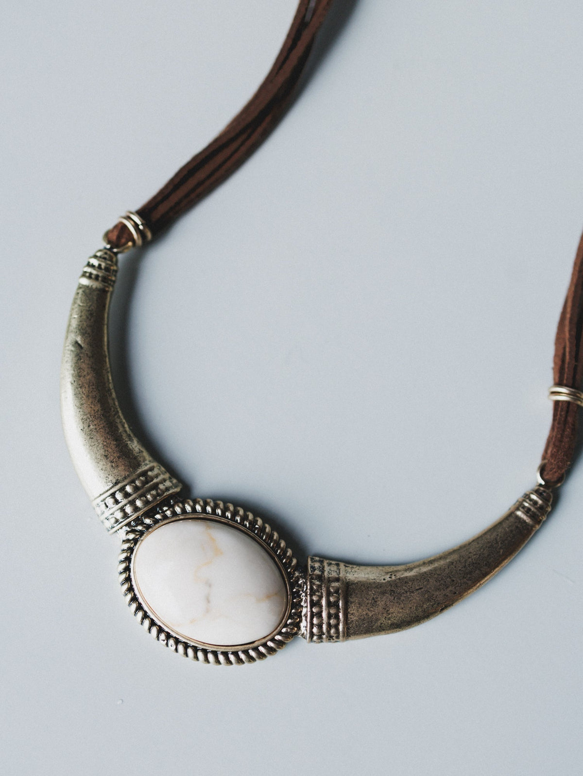 Roma Sun Statement Necklace - White