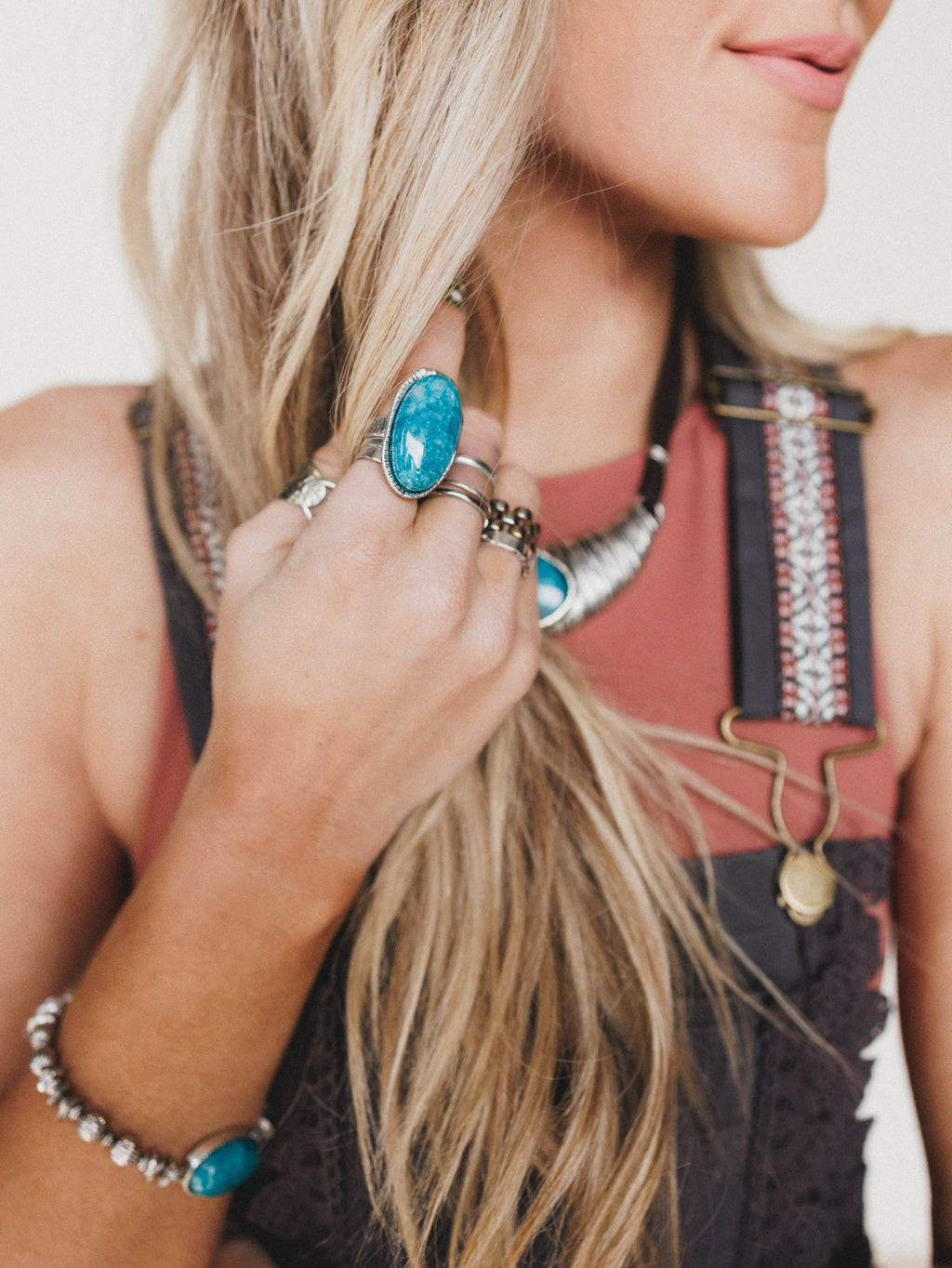 Ibiza Moon Stone Ring - Turquoise