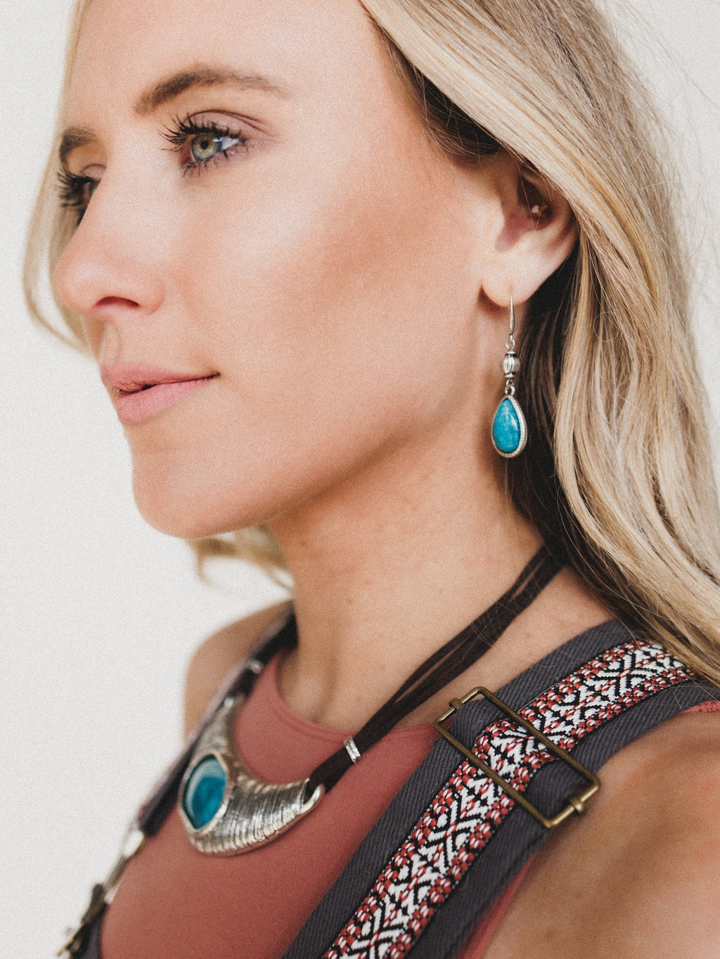 Ibiza Moon Teardrop Earrings - Turquoise