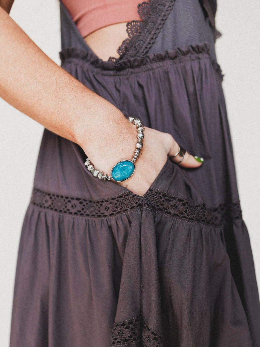 Ibiza Moon Beaded Bracelet - Turquoise