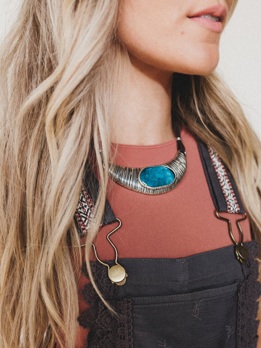 Ibiza Moon Statement Necklace - Turquoise
