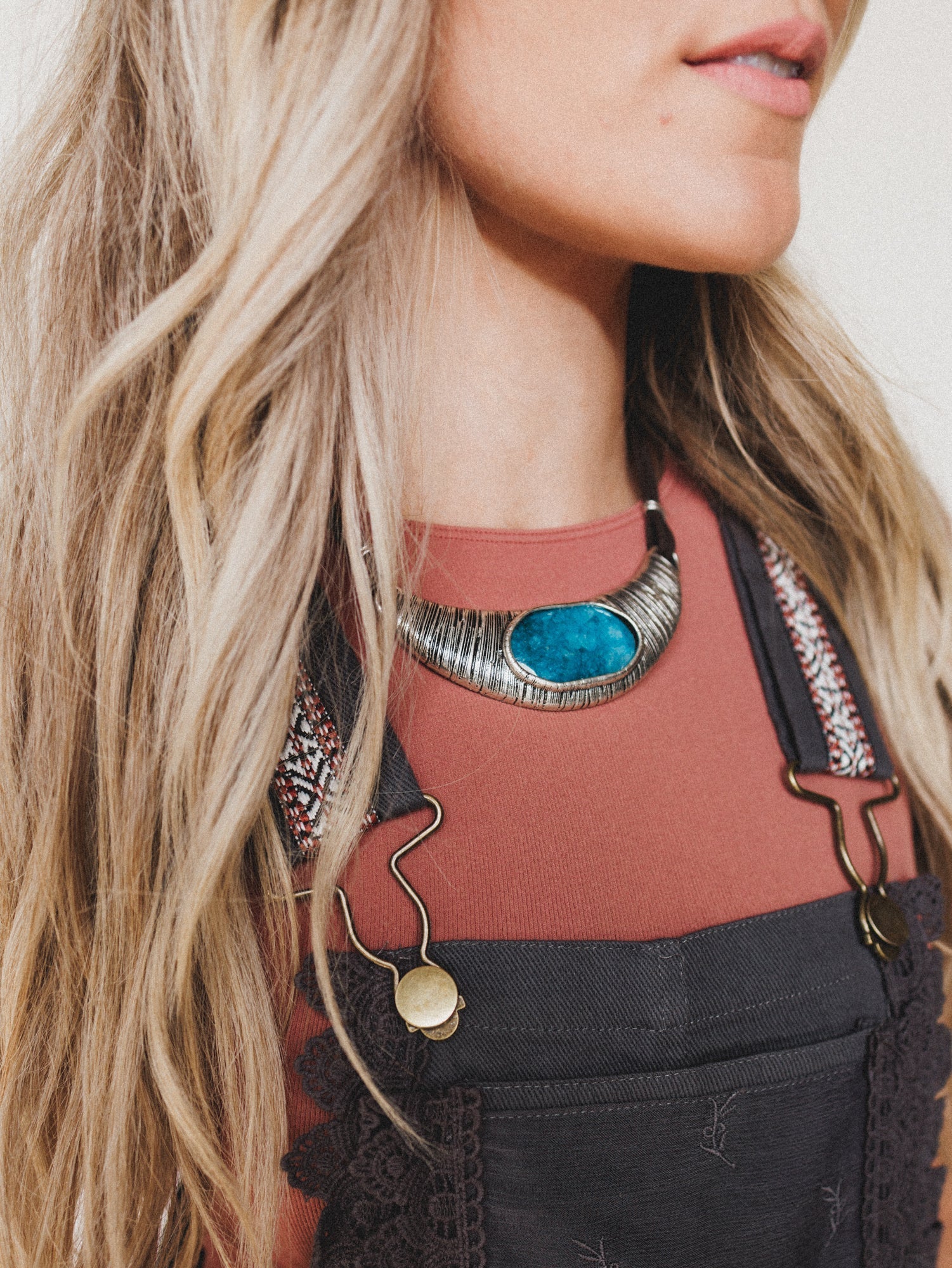 Ibiza Moon Statement Necklace - Turquoise