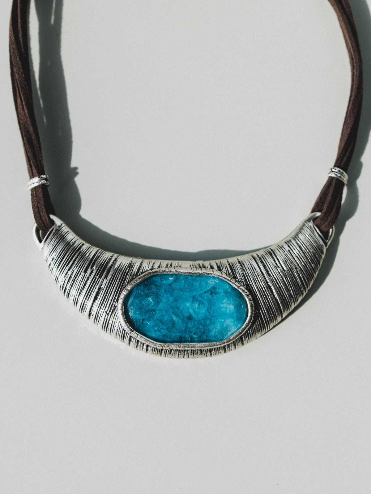 Ibiza Moon Statement Necklace - Turquoise