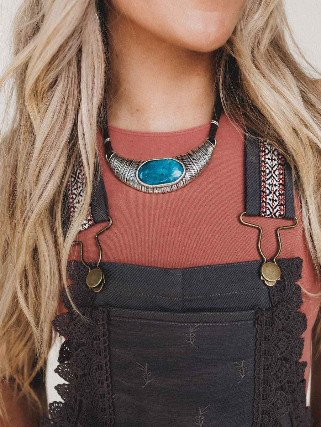 Ibiza Moon Statement Necklace - Turquoise