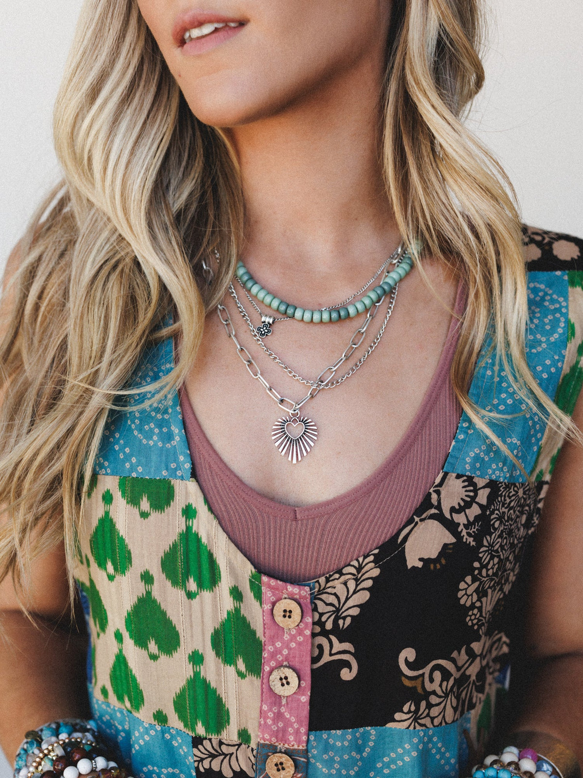 Viktoria Layered Necklace - Green