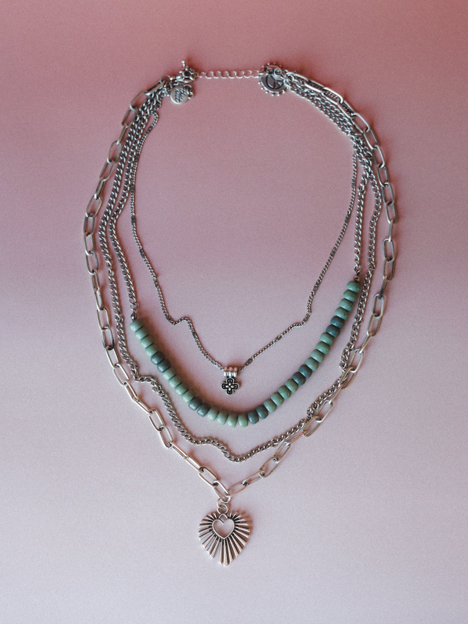 Viktoria Layered Necklace - Green