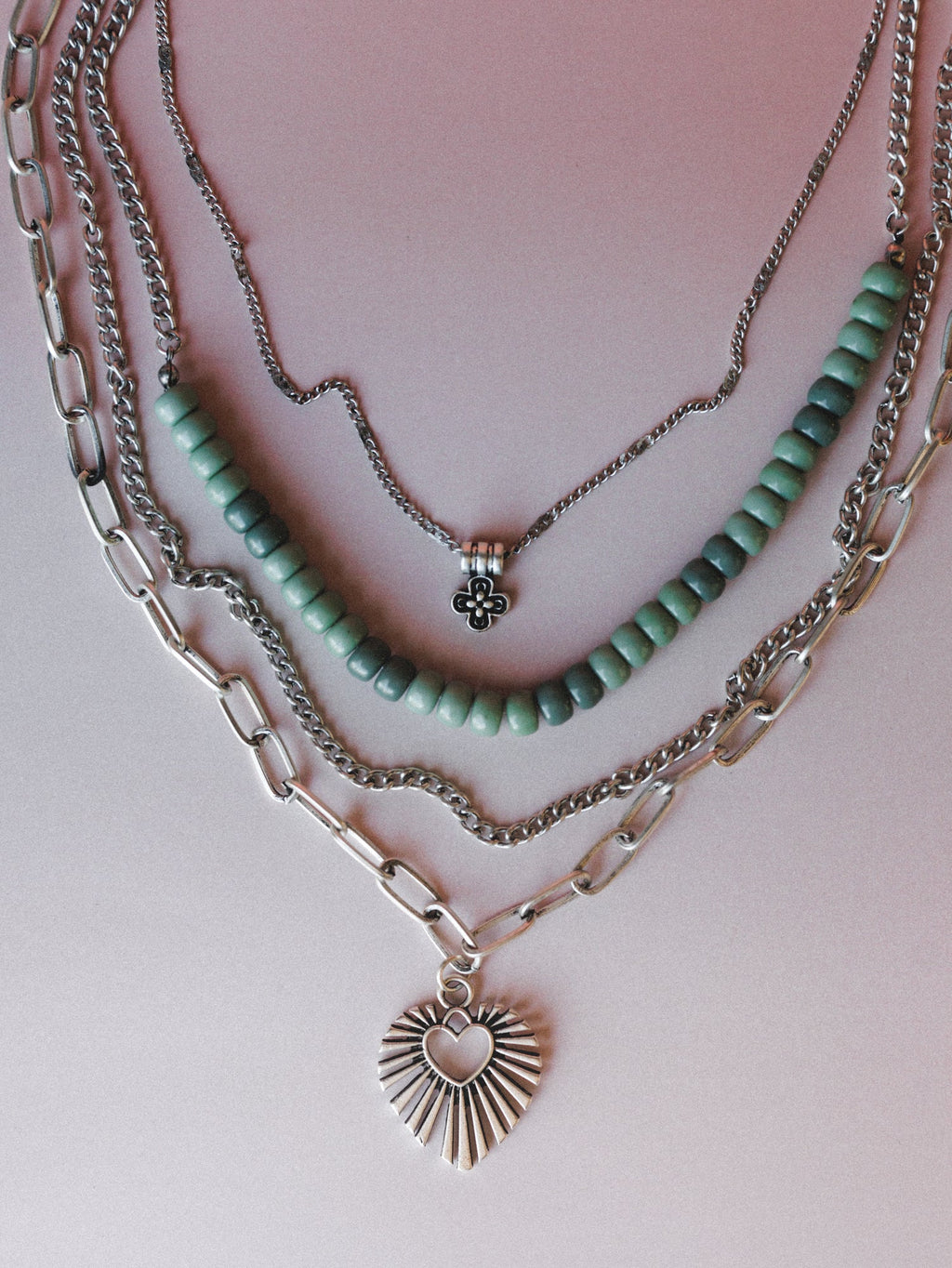 Viktoria Layered Necklace - Green