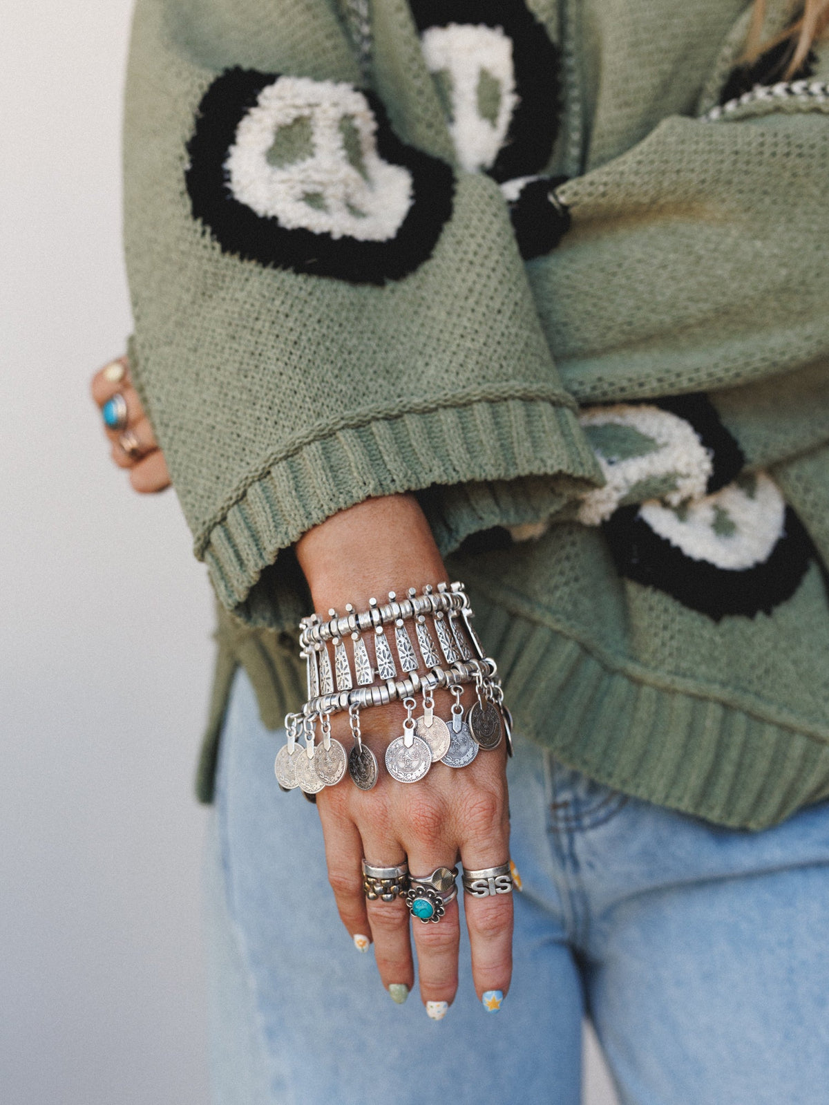 Boho Coin Bracelet - Silver