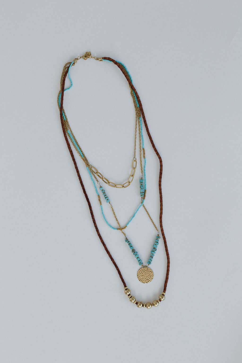 Enchanted Earth Layered Necklace - Turquoise