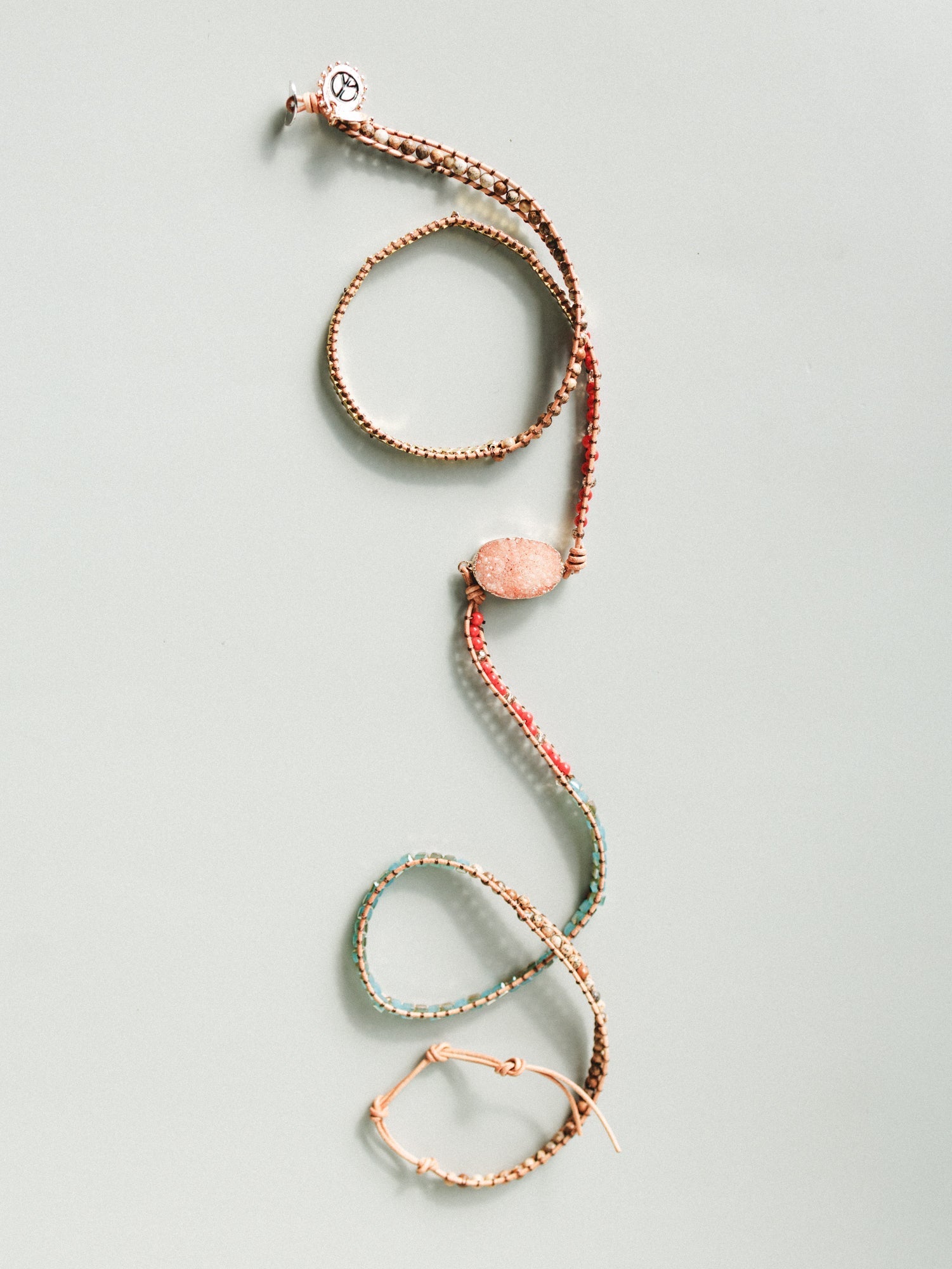 On The Horizon Wrap Bracelet - Coral Multi