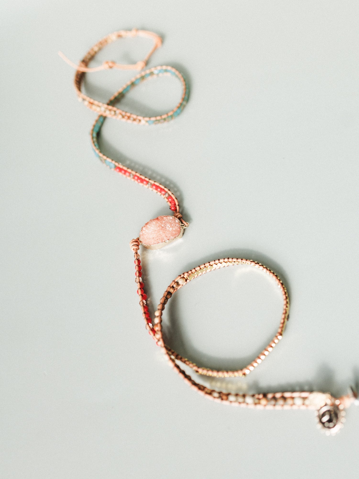 On The Horizon Wrap Bracelet - Coral Multi
