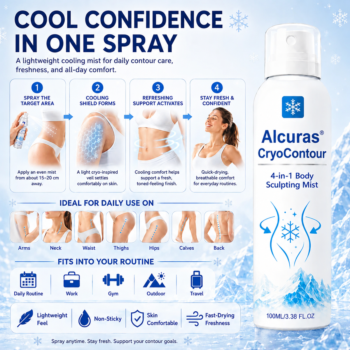 Alcuras® CryoContour 4-in-1 Body Sculpting Mist